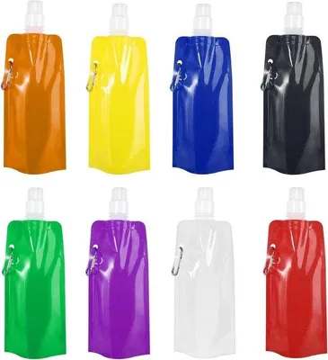 Produktbild von Flexibles Wasserflaschenset von 8, 480 ml, herstellbare Wasserflaschen für Wandern, Reisen und Sportarten