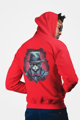 Produktbild von D&B Unisex Hoodie ZIPCAT00002 Cat Rot-Größe S