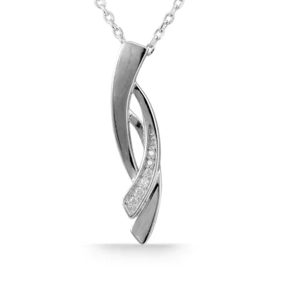 Produktbild von 925/- Echt Silber Anhänger ohne Kette Shay mit Zirkoniabesatz, 925/rhodiniert