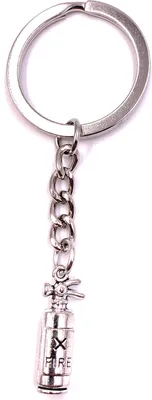 Produktbild von Onwomania Schlüsselanhänger Feuerlöscher silber Metall Anhänger Charm