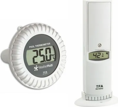 Produktbild von TFA - Thermo-Hygro-Sender mit Poolsender WEATHERHUB 30.3310.02 - weiß