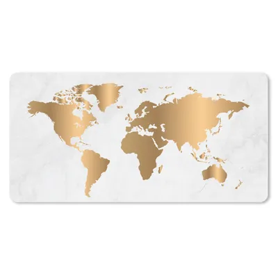 Produktbild von MuchoWow® Mauspad Mousepad Weltkarte - Gold - Marmor 60x30 cm - Mousepads - Maus Mat - Pad - Mausunterlage - Nachhaltig