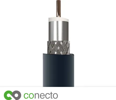 Produktbild von conecto HQ SAT Antennenkabel - 4K UHD 1080p FULL HD HDTV 3D - (F-Stecker - F-Stecker, doppelte Schirmung, vergoldet) schwarz 3,0m