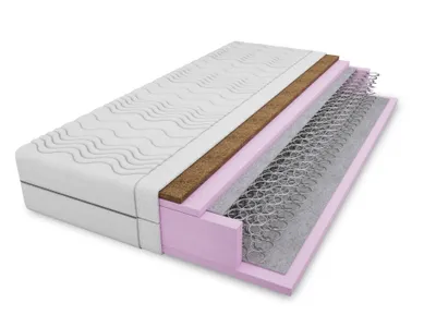 Produktbild von 4ALL HOME Bonellfederkernmatratze M16 H3/H4 – Federkernmatratze mit Kokosauflage – Härtegrad wendbar – Aloe Vera Bezug – orthopädisch – atmungsaktiv – hypoallergen 120x200 cm Bezug: Weiß