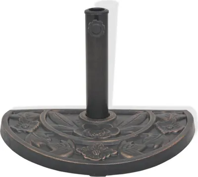 Obrázek produktu pro vidaXL Stojan na slunečník Resin Half Round Bronze 9 kg