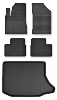Image de Tapis en caoutchouc + bac de coffre pour Lexus CT 200h 2010-2020 (avec caisson de basses) – 5 pièces, noirs, semi-universel, adapté