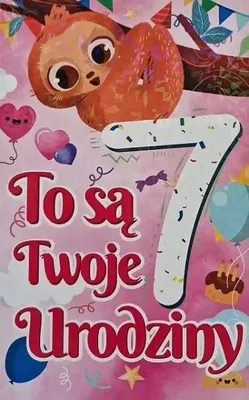 Zdjęcie produktu dla Karnet Urodziny 7 dziewczynka - YEKU