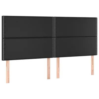 Produktbild von Kopfteil Schwarz 200x5x118/128 cm Kunstleder