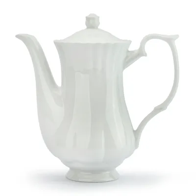 Produktbild von TEEKANNE Porzellan mit Deckel Kanne Weiß KAFFEEKANNE Teekessel 1,1 Liter