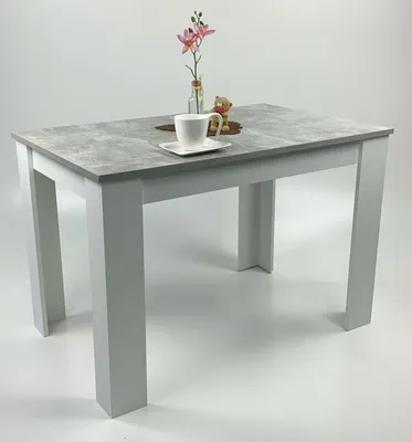 Produktbild von Möbel SD Esstisch in Beton Optik Weiß 110 x 70 Modern Jung