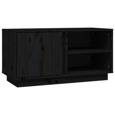 Produktbild von vidaXL TV-Schrank Schwarz 80x35x40,5 cm Massivholz Kiefer