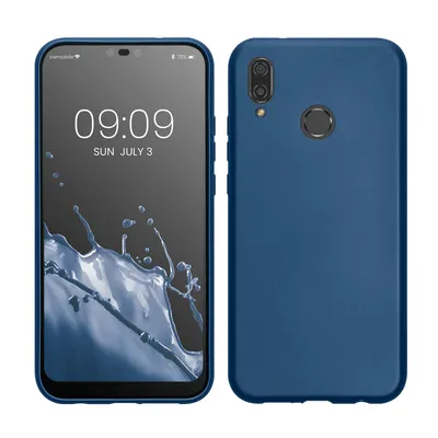Produktbild von kwmobile Case kompatibel mit Huawei P20 Lite Hülle - Schutzhülle aus Silikon metallisch schimmernd - Handyhülle Metallic Blau