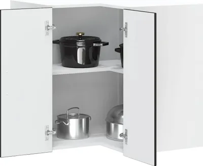 Produktbild von Hochwertig Küchen-Eckhängeschrank Lucca Schwarz Holzwerkstoff 853858