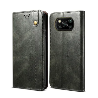 Obrázek produktu pro Pouzdro pro Xiaomi Poco X3 NFC / Poco X3 Pro, kožené flip pouzdro peněženka s funkcí stojánku zelené