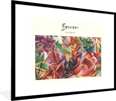 Produktbild von MuchoWow® Gerahmtes Poster Alte Meister - Abstrakt - Boccioni 80x60 cm - Poster mit Schwarzem Bilderrahmen Wandposter Rahmen Foto Bilder - Schlafzimmer-Dekorationen - Fotoposter
