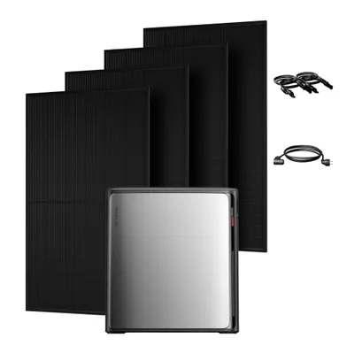 Produktbild von Powerness® Balkonkraftwerk mit Speicher Ecoflow Stream Ultra X 3,84 kWh Speicher mit 2000W Full Black Bifazial Solarmodule (0% MwSt)