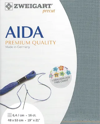 Obrázok produktu pre AIDA Zweigart predrezané 16 ct. Aida 3251 farba 594 hmlistá modrá, počítaná látka na krížikový steh 48x53cm