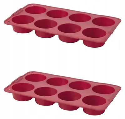 Produktbild von IKEA KANTNAL Silikon-Muffinblech dunkelrot 18x30 cm