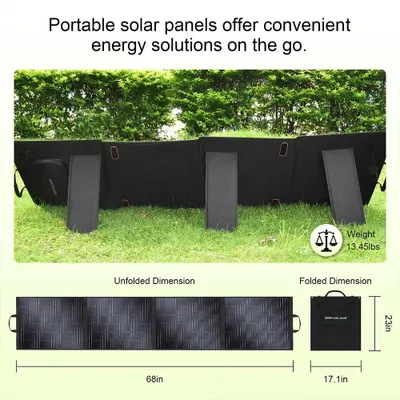Zdjęcie produktu dla Składany, przenośny panel słoneczny o mocy 400W, wyposażony w monokrystaliczne ogniwa słoneczne, przeznaczony do użytku na zewnątrz