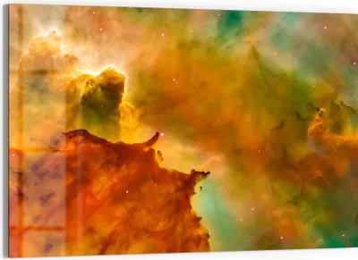 Produktbild von DEQORI Glasbild Echtglas 90x60 cm 'Kosmischer Farbzauber' Wandbild Bild modern Deko