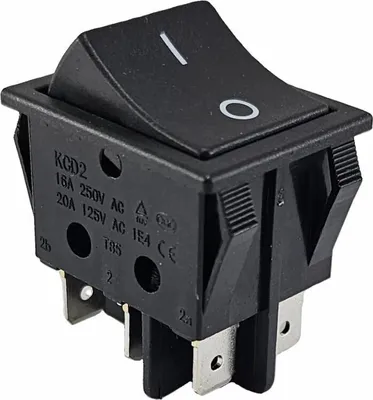 Produktbild von Umschalter Ein/Ein 6 Pin 16A 250, Wippschalter, Kippschalter, Geräteschalter