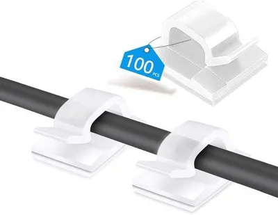 Produktbild von Famanu Kabelhalter Set 100 Stück - Selbstklebende Kabelklemmen