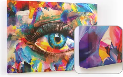 Produktbild von Magnettafel CANVASboards 90x60cm - Auge mit der Farbe des Regenbogens