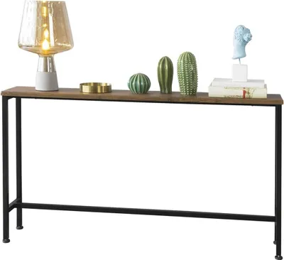 Obrázok produktu pre SoBuy vintage konzolový stôl kovový predsieňový stôl dekoratívny stôl príborník bočný stôl prírodný/čierny WHT cca 120x65x20cm