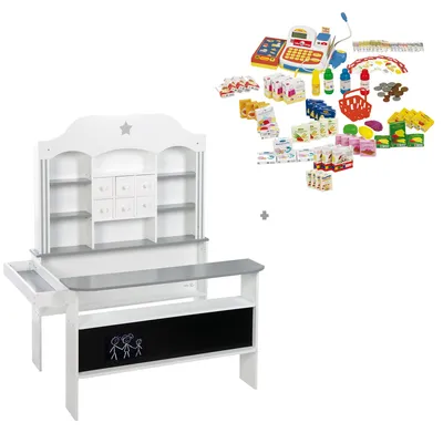 Image de Magasin de bonbons roba avec plus de 100 accessoires, y compris caisse, tiroirs et espaces de rangement, blanc