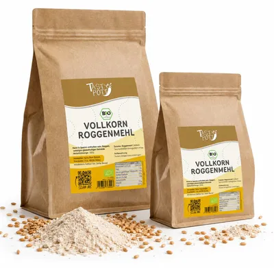 Produktbild von Tasty Pott  Roggenmehl Typ Vollkorn - im Beutel - 1000g