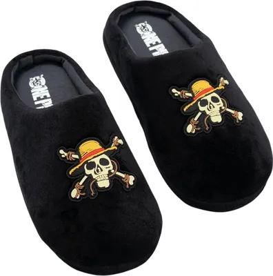 Immagine prodotto di One Piece - Pantofole con logo per ragazzi NS9429 (33 EU) (Nero)