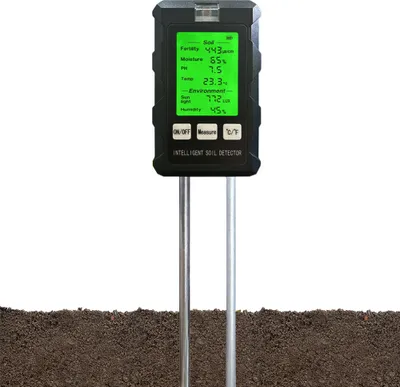 Produktbild von 6in1 Feuchtigkeitsmesser PH Wert Messgerät, Temperatur, Feuchtigkeit Bodentester, Bodenfruchtbarkeit, Sonnenlicht und Luftfeuchtigkeit Bodentester