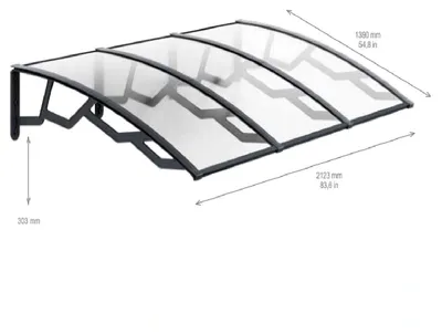Obrázek produktu pro Vchodová stříška 140x210cm, čirá