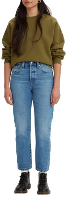 Obrázok produktu pre Dámske džínsy Levi's 501 Crop s vysokým pásom, rovného strihu, modrej farby (stredne modrá)
