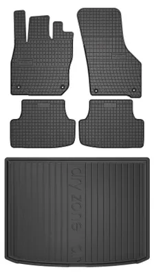 Zdjęcie produktu dla Dywaniki gumowe + mata bagażnika do Audi A3 8Y IV 2020- (sedan, górny poziom podłogi) – czarne, dopasowane – Wielganizator SolidPRO