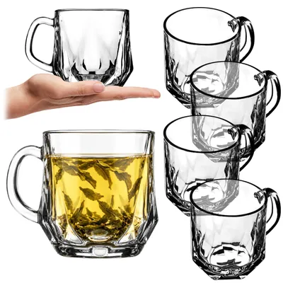 Produktbild von KADAX Teegläser "Tani", Glas mit Griff, Trinkglas für Saft, Tee, Kaffee, 300 ml, 4 Stück