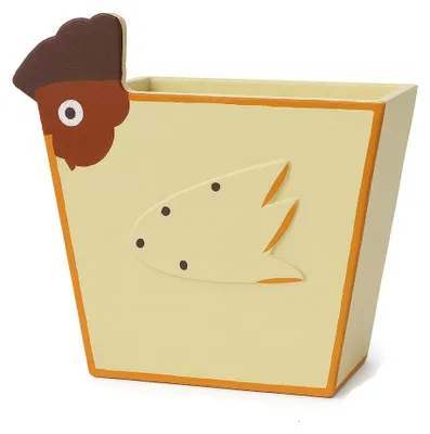 Immagine prodotto di PARENCE - Porta penne in legno con motivo di gallina – Originale organizer da scrivania