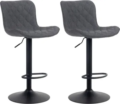 Produktbild von 2-teiliges Set moderner Barhocker – Designer-Barhocker – 360° drehbar und ergonomischer Komfort