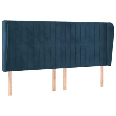 Produktbild von Kopfteil mit Ohren Dunkelblau 183x23x118/128 cm Samt
