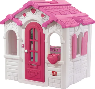 Produktbild von Step2 Sweetheart Spielhaus in Rosa / Weiß | Kunststoff Spielhaus für Kinder mit Klingel und Zubehör