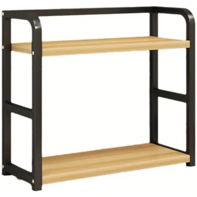 Image de Étagère à épices à 2 étages, étagère à épices sur pied pour plan de travail, étagère de cuisine sur pied pour plan de travail, organiseur d'étagère à épices, pour cuisine, bureau, chambre à coucher