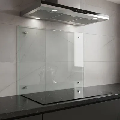 Produktbild von Melko Küchenrückwand Spritzschutz Fliesenspiegel 6mm ESG - Klarglas 100x55CM