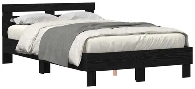Produktbild von vidaXL Bettrahmen Schwarz Eichen-Optik 120 x 190 cm Holzwerkstoff