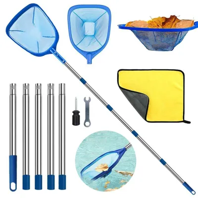 Obrázek produktu pro Síťka na čištění bazénu, jemnozrnná, s teleskopickou tyčí, délka 220 cm