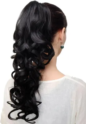 Produktbild von WIG ME UP Zopf Pferdeschwanz gelockt Dunkelbraun SA09-3
