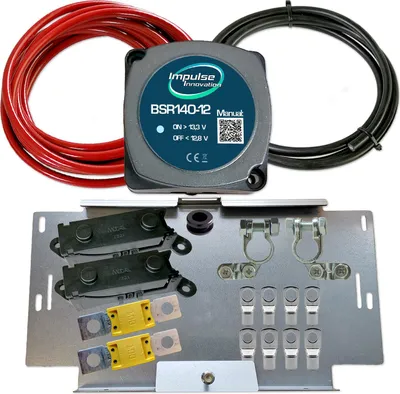 Produktbild von Zweitbatterieset | BSR140-12 | Automatik Trennrelais 12V 140A | 6m 25mm² Kabel | Batteriehalter VW T4 T5 T6 Universal