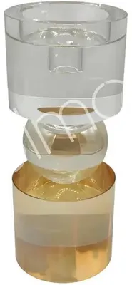 Imagen del producto de Soporte para velas OBSCURA, diámetro 10 cm, altura 24 cm, color dorado transparente