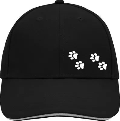 Produktbild von Huuraa Cappy Mütze Fußtapsen Tapsen Black/Light Grey Baumwolle 6-Panel Kappe Geschenkidee