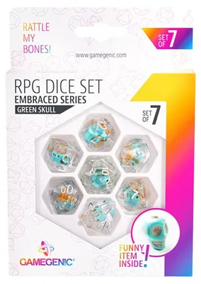 Produktbild von Gamegenic, Embraced Series – Green Skull – RPG Dice Set, Zubehör
