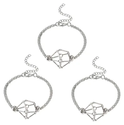 3er-Set verstellbare Messing-Armbandrohlinge mit Endketten